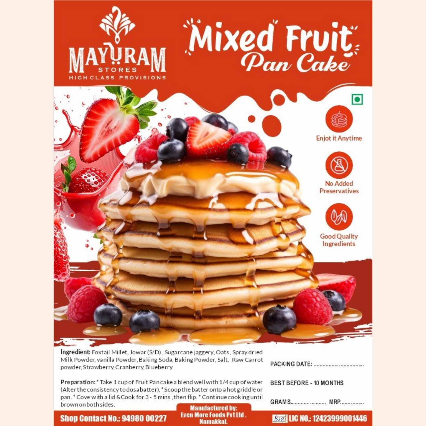 Mixed-fruit pan-cake